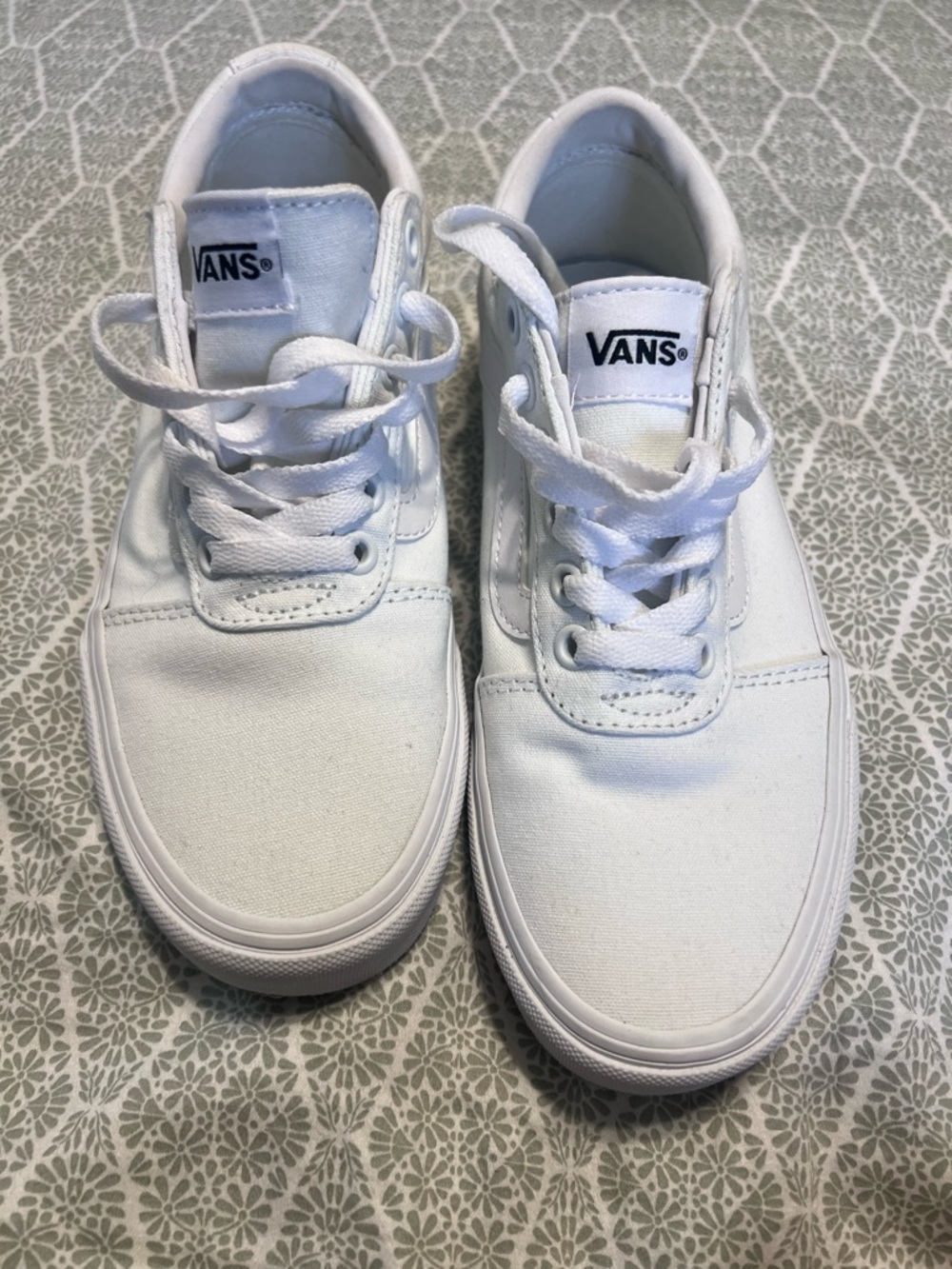 Vans White Low-Top Canvas Sneakers